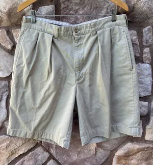 Polo Ralph Lauren Tyler Shorts Mens Beige Double Pleated Sz 34 Cotton Pockets thumbnail 1