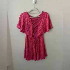 Free People Pink Floral Mini Dress Size Small thumbnail 6