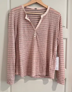 Young Fabulous Broke Striped Linen Top Size‎ Small thumbnail 1
