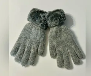 Fuzzy Grey Gloves with Snowflake Accents NWT thumbnail 7