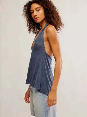 Free People Enough Said Halter - Ocean Heather thumbnail 3