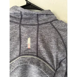 Zella‎ Womens Gray Space Dye Full Zip Athletic Jacket Mock Neck Thumbholes S thumbnail 5