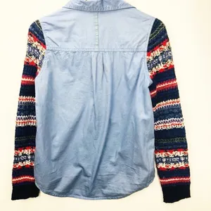 We the Free Fair‎ Isle Chambray Top Small A0002 thumbnail 8