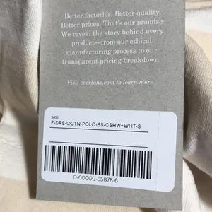 Everlane Organic Cotton Polo Dress Cashew/White Stripe Short Sleeve S NWT thumbnail 5