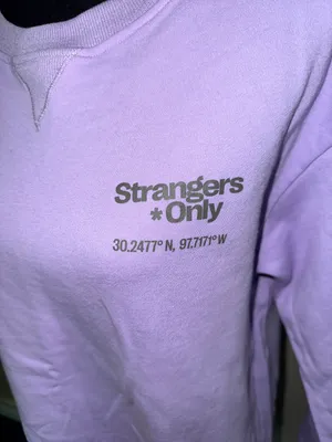 Strangers Only Purple Sweatshirt Size Medium thumbnail 2