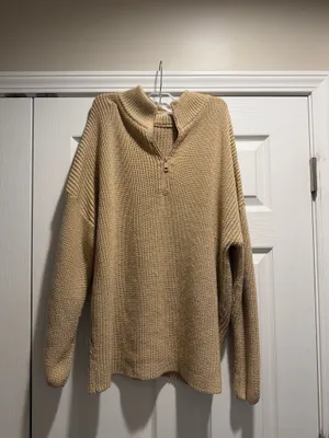 Knit Sweater Tan Size L thumbnail 2