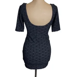 Free People Lady Pucker Scoop Back Mini Dress Womens Size XS‎ Black/White thumbnail 5