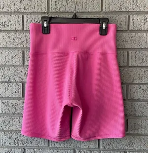 Champion Ribbed Biker Shorts Hot Pink Womens Athletic Size Large thumbnail 2