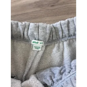 Aerie Gray Fleece Lounge Shorts High Waisted Raw Hem XS thumbnail 2