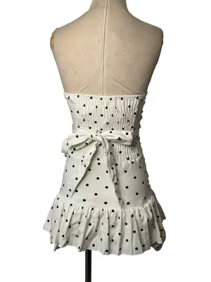 Zemeta Moonlight Polka Bloom Dress in White XSmall New Womens Mini Strapless thumbnail 8
