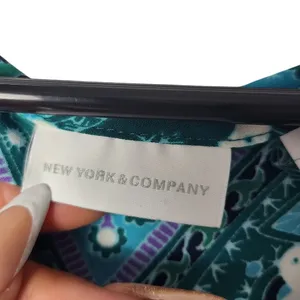 New York & Company Green Floral All Over Print V-Neck Tunic Blouse Top Size XL thumbnail 5