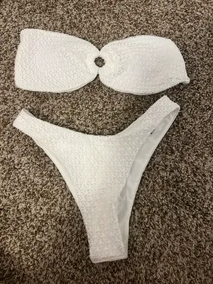 SheIn 2 piece high cut Bandeau bikini set thumbnail 2