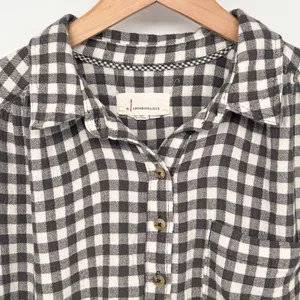 Anthropologie Isadora Shirt Gingham Check Boho Cottage Long Sleeve Women's M‎ thumbnail 4