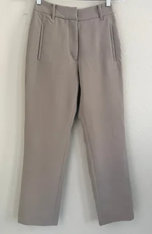 Quince Stretch Straight Leg Trouser Pants‎ Women XS Taupe Brown Minimalist NWT thumbnail 1