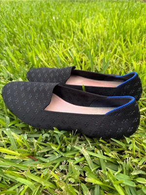 Rothy's Shimmer Round Toe Flats Black Slip On Size 8 thumbnail 2