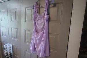 Shein special ocassion mini short dress ruched top in lilac purple size small. thumbnail 8