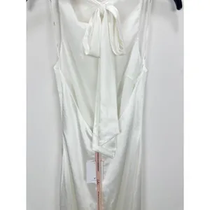 Lulus Concetta Ivory Satin Lace Halter Maxi Dress Wedding Bridal Small NWT thumbnail 12