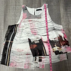Abstract Print Sleeveless Top Pink Size L thumbnail 8