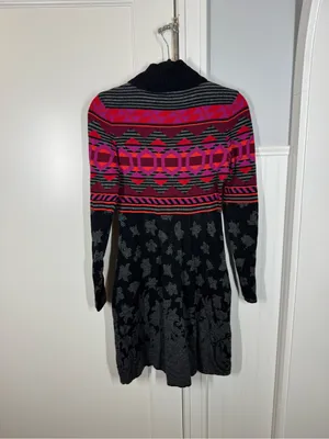 Krimson Klover sweater Dress Fair Isle Turtleneck Cabincore Wool blend Small thumbnail 3