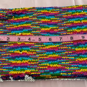 NWT Chloe Alexis Multicolor Sequin Clutch cosmetic bag size 10x7 boho maximalist thumbnail 4