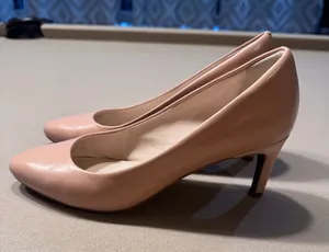 Cole Haan Nude Leather Mid Heel Pumps thumbnail 1
