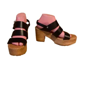 Musse And Cloud Black Leather "Frisa" Platform Sandals (10) thumbnail 4