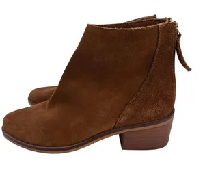 Steve Madden Legally Suede Ankle Booties Size 5.5 M Brown Back Zipper NWOB‎ thumbnail 1