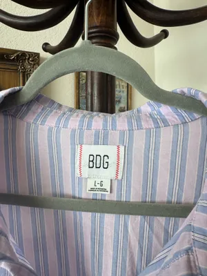 Urban Outfitters Purple Striped Button Up Shirt thumbnail 4