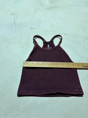 Free people FP movement Maroon Ribbed Cropped Tank Top XS/s thumbnail 2