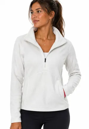 Obermeyer half-zip white fleece pullover size XL thumbnail 1