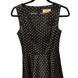Grace Karin Polka Dot Dress Sleeveless Black White Fit and Flare Pin Up 60s Sz M thumbnail 3