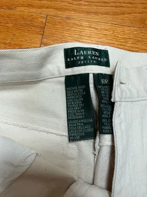 🙂Ralph Lauren Cream Straight-Leg Jeans thumbnail 2
