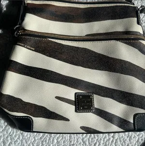 Dooney & Bourke brown and white zebra print crossbody bag thumbnail 2