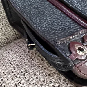 Black Leather Brighton Jagger Purse Silver Heart Details Great Condition Y2K VTG thumbnail 7