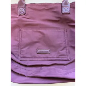 Zara Maroon Nylon Tote‎ Bag Purse Capsule Bonjour Le Monde French Resort thumbnail 5