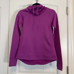 Columbia Womens Omni-Wick Fleece Hoodie Purple Cowl Neck Thumbholes Pullover XS thumbnail 2