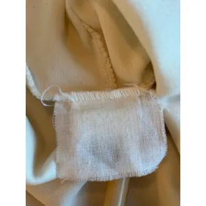 Vintage Cream Cowl Neck Hooded Long Sleeve Top Ivory Polyester Knit Made in USA thumbnail 4