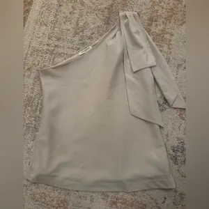 🌼Banana Republic Tan Wrap Blouse Asymmetrical Work thumbnail 9