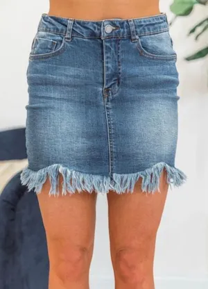 Pink Lily Denim Skirt thumbnail 1