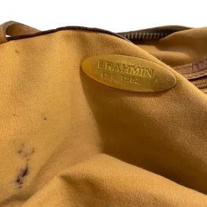 Brahmin Tan Tahiti Palm leaf and Crocodile embossed Shoulder Bag Rare Htf thumbnail 14