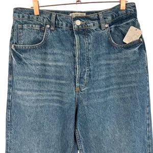 NWT Free People Zane Mid Rise Straight Leg Jeans Button‎ Fly Blue Denim Size 30 thumbnail 7