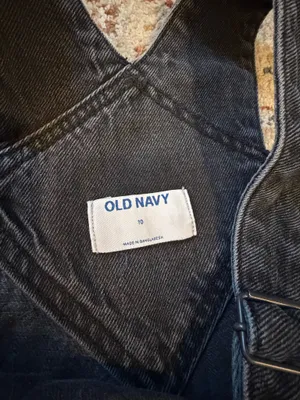 Old Navy Black Denim Overalls thumbnail 4