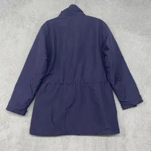 Lands End‎ Coat Womens Medium Blue Full Zip Outdoor Wind Check Nylon thumbnail 5