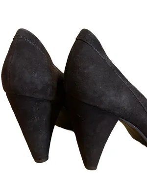 Coach "Kandace" Brown Suede Cone Heel Loafer Shoes (5.5) thumbnail 9