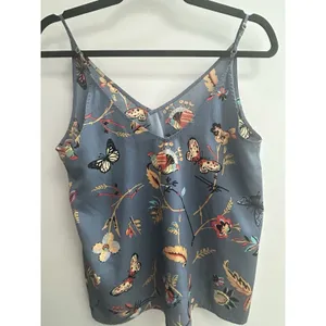 Abercrombie & Fitch Women XS Blue Butterfly Print Camisole Flowy Preppy Romantic thumbnail 3