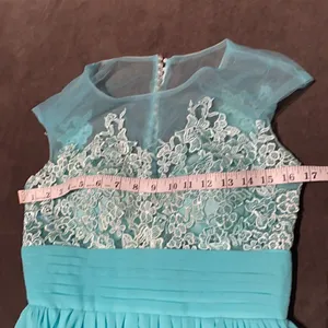 Women’s Chiffon Lace Appliqué Dress with Slit Prom Party Wedding NWOT 8 thumbnail 9