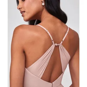 ✨Azazie Eilish Stretch Dusty Rose A-Line Pleated Stretch Chiffon Sz A2 Dress✨ thumbnail 6