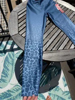 Good American Blue Ombre Leopard Print Leggings thumbnail 4