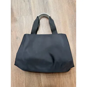 Versace Parfums Black Nylon Tote Bag Silver Hardware Shoulder Bag‎ Handbag thumbnail 5