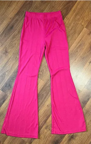 SheIn Pink Flare Women's Pants - Perfect for Barbie Costume thumbnail 1